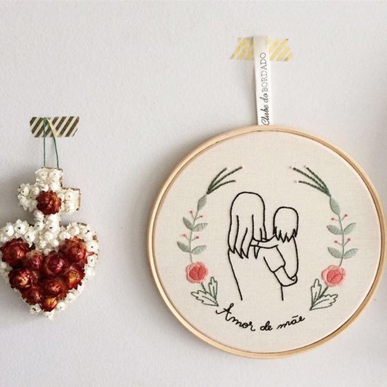Mummy and Son | Embroidery Hoop