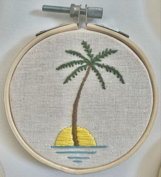Coconut Tree | Embroidery Hoop