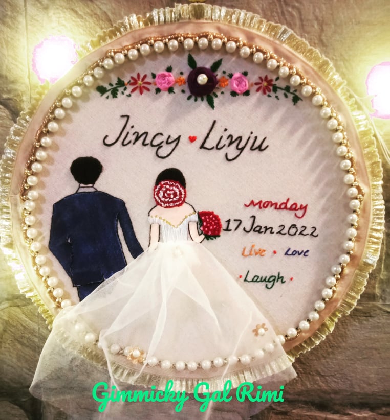 Christian Wedding Couple | Embroidery Hoop