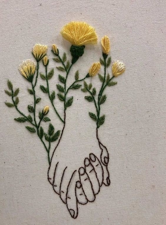 Holding Hands 2 | Embroidery Hoop