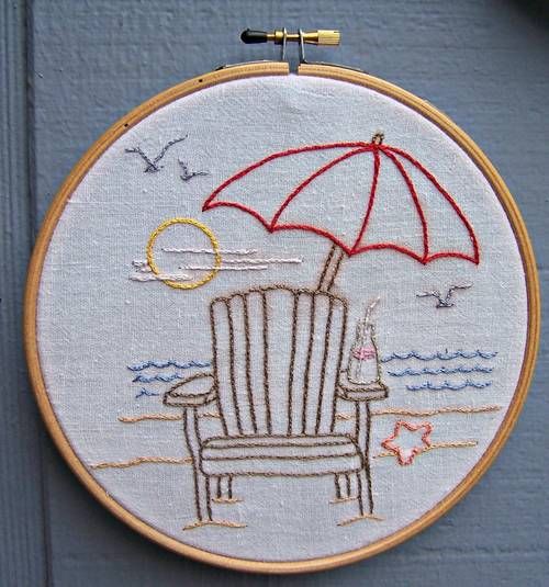 Beach Party | Embroidery Hoop