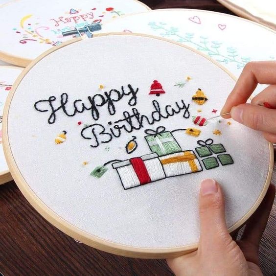 Happy Birthday | Embroidery Hoop
