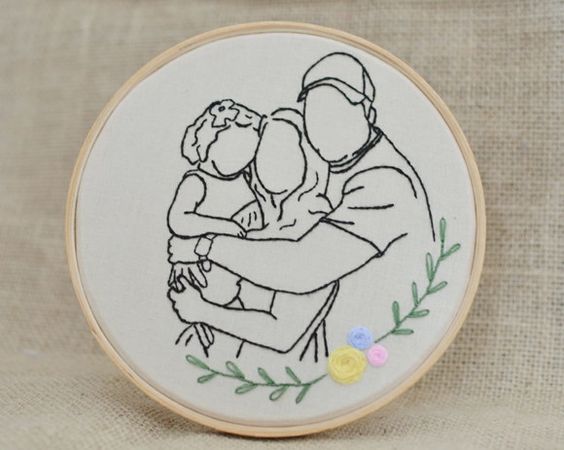 Happy Family | Embroidery Hoop