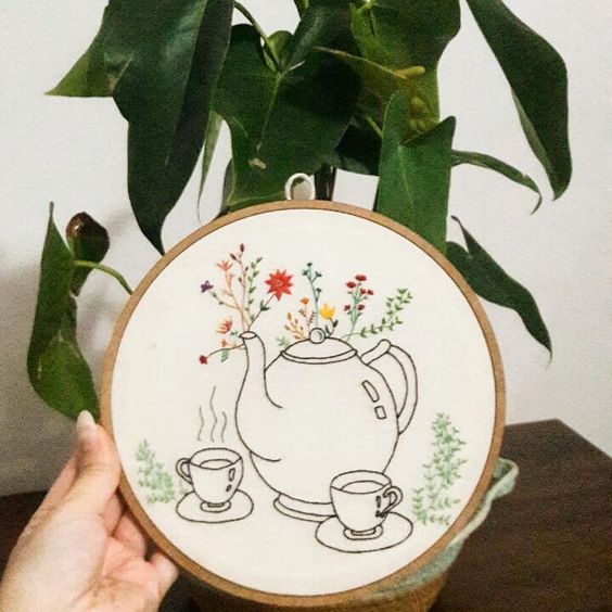 Kettle | Embroidery Hoop