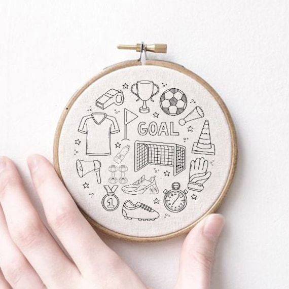 Football Doodle | Embroidery Hoop