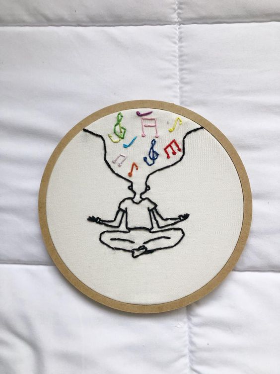 Musical Yoga | Embroidery Hoop