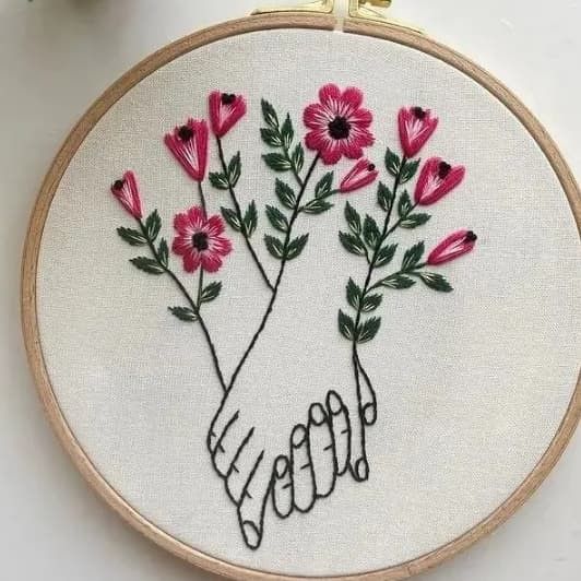 Holding Hands 1 | Embroidery Hoop