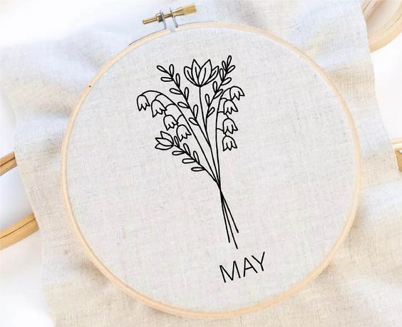 May Birth Month | Embroidery Hoop