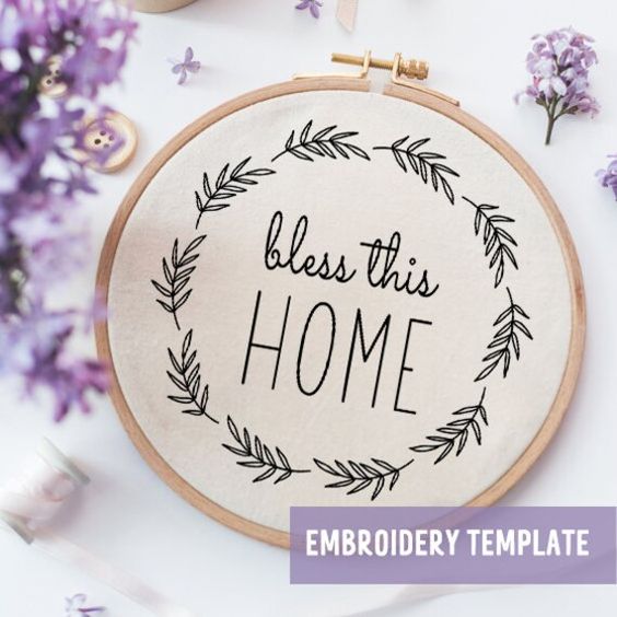 Bless this Home | Embroidery Hoop