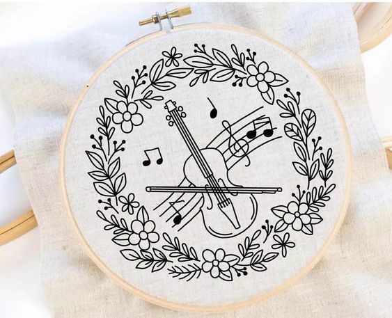 Guitar | Embroidery Hoop
