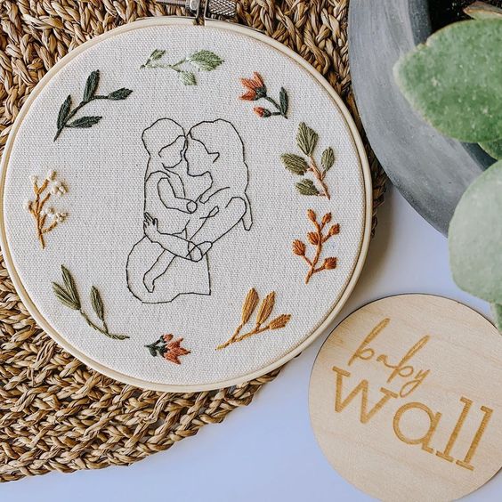 Mother love | Embroidery Hoop