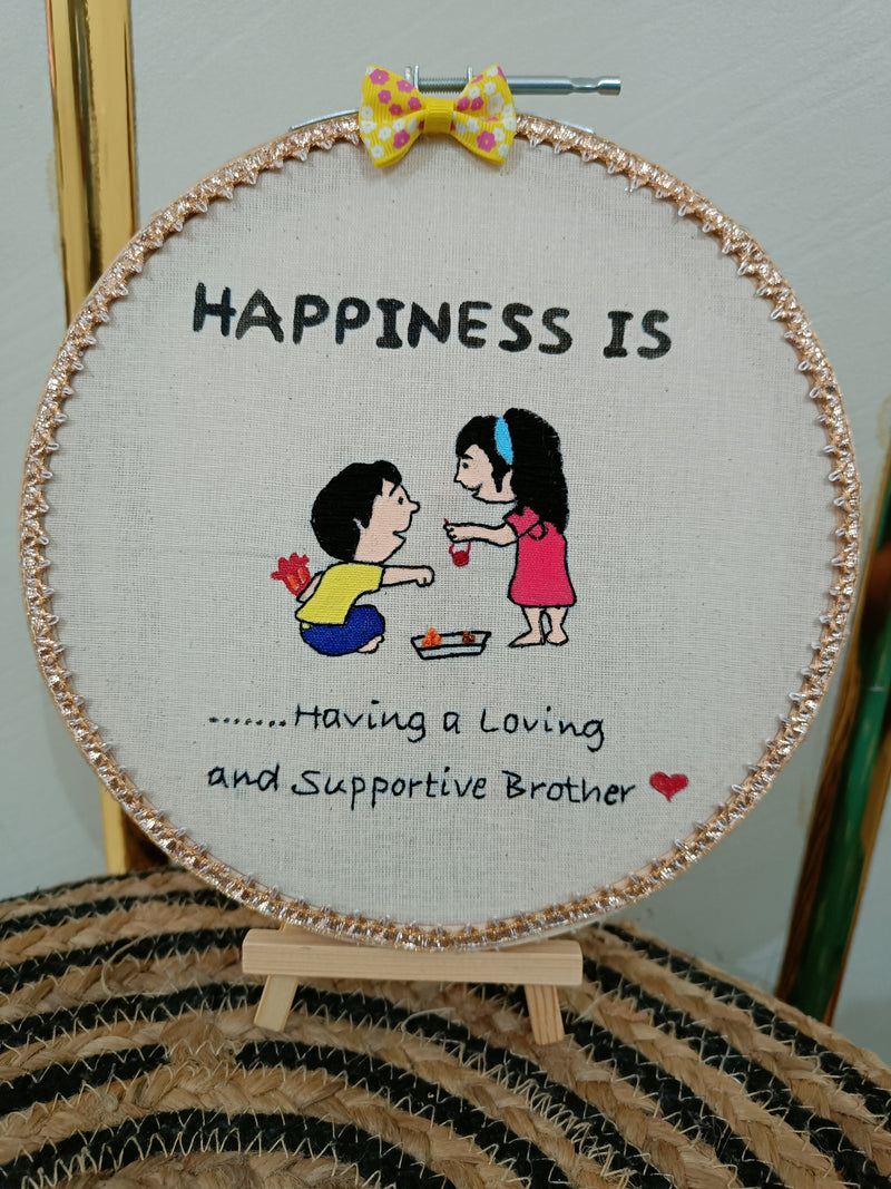 Brother Sister Hand Embroidery Hoop | Festive Special | Rakshabandhan Special