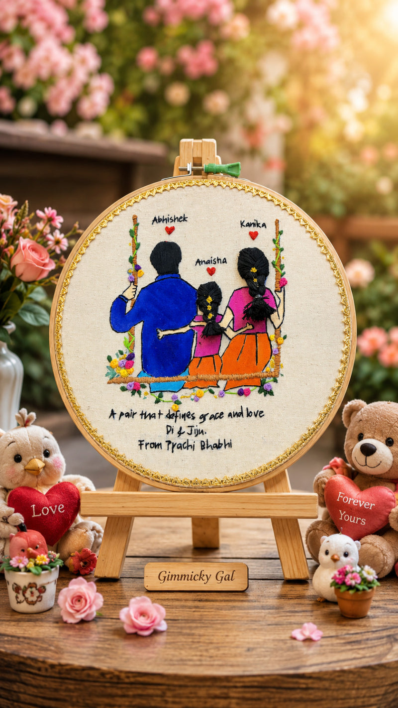 Personalized Family Embroidery Hoop – Custom Family Names