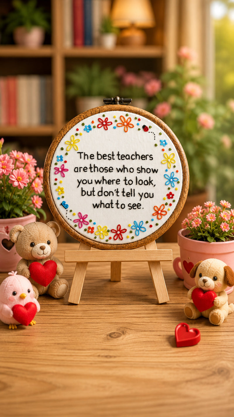 The Best Teachers – Embroidered Hoop Art