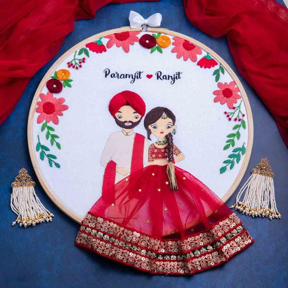Punjabi Couple | Embroidery Hoop