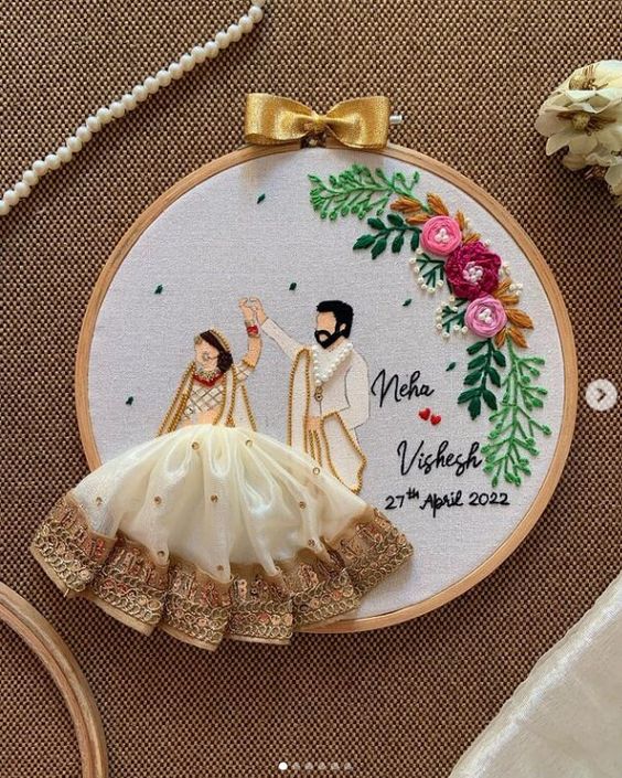 Happy Wedding | Embroidery Hoop