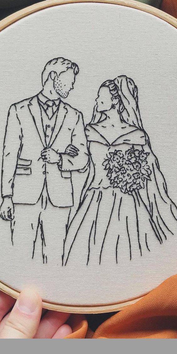 Groom and Bride | Embroidery Hoop