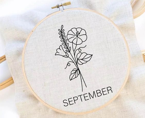 September Birth Month |  Embroidery Hoop