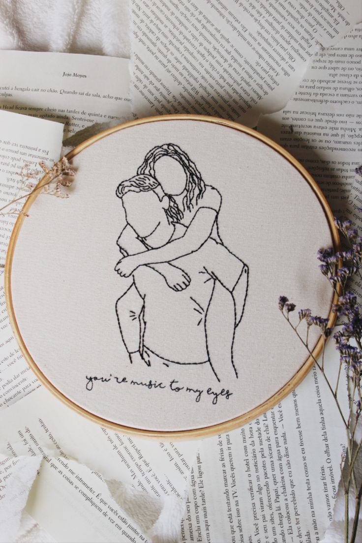 Couple Embroidery Hoop