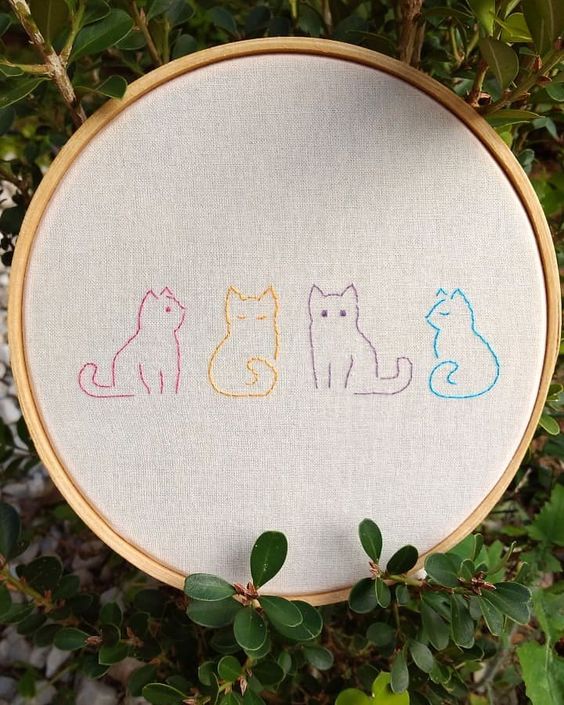 4 Cats | Embroidery Hoop