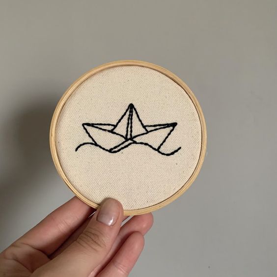 Floating Boat | Embroidery Hoop