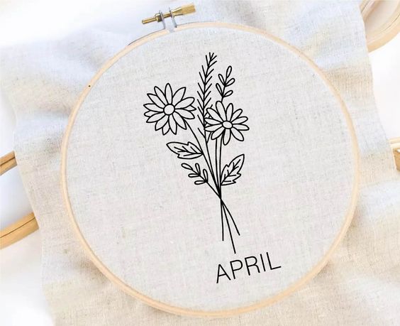 April Birth month | Embroidery Hoop